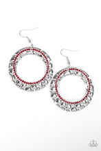 Load image into Gallery viewer, Cinematic Shimmer Red Rhinestone Earring Paparazzi Accessories
