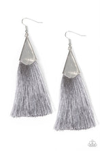 Load image into Gallery viewer, In Full Plume Silver Fringe Earring Paparazzi Accessories