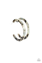 Load image into Gallery viewer, Haute-Blooded White Acrylic Hoop Earring Paparazzi Accessories