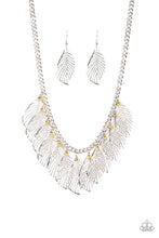 Load image into Gallery viewer, Feathery Foliage Yellow Necklace Paparazzi Accessories