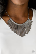 Load image into Gallery viewer, Metallic Mane Black Gunmetal Necklace Paparazzi Accessories