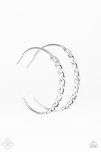 Load image into Gallery viewer, Metro Skyline Silver Hoop Earring Paparazzi Accessories