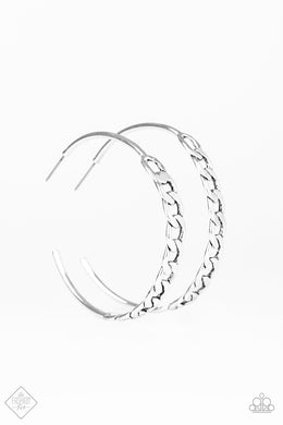 Metro Skyline Silver Hoop Earring Paparazzi Accessories