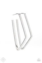 Load image into Gallery viewer, Geo Jam Silver Hoop Earring Paparazzi Accessories