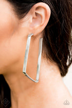 Load image into Gallery viewer, Geo Jam Silver Hoop Earring Paparazzi Accessories