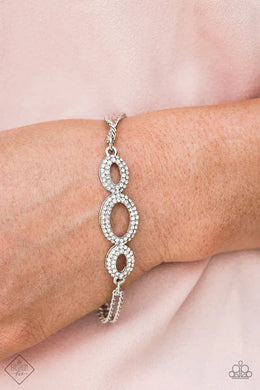 Timelessly Metropolitan White Rhinestone Bracelet Paparazzi Accessories