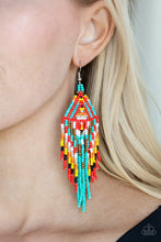 Load image into Gallery viewer, Boho Blast Blue Seed Bead Earring Paparazzi Accessories