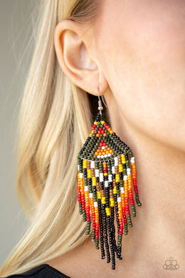 Boho Blast Green Seed Bead Earring Paparazzi Accessories