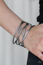 Load image into Gallery viewer, Karmic Connection Black Gunmetal Cuff Bracelet Paparazzi Accessories