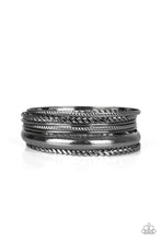 Load image into Gallery viewer, Clique Here Black Gunmetal Bangle Bracelet Paparazzi Accessories