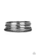 Load image into Gallery viewer, Hit The Stack Black Gunmetal Bangle Bracelet Paparazzi Accessories