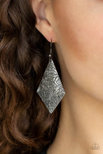Load image into Gallery viewer, Texture Retreat Black Gunmetal Earring Paparazzi Accessories
