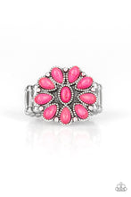 Load image into Gallery viewer, Stone Gardenia Pink Crackle Stone Floral Ring Paparazzi Accessories