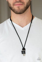 Load image into Gallery viewer, Dodge A Bullet Black Leather Urban Necklace Paparazzi Accessories