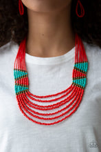 Load image into Gallery viewer, Kickin It Outback Red Seed Bead Necklace Paparazzi Accessories