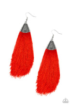 Load image into Gallery viewer, Tassel Temptress Red Fringe Earring Paparazzi Accessories