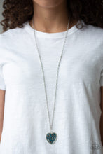Load image into Gallery viewer, Heart of Sparkle Blue Necklace Paparazzi Accessories