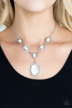Load image into Gallery viewer, Metro Medallion White Moonstone Necklace Paparazzi Accessories