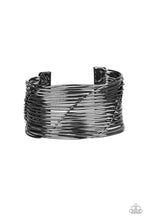 Load image into Gallery viewer, Retro Revamp Black Gunmetal Cuff Bracelet Paparazzi Accessories