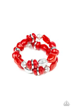 Load image into Gallery viewer, Beach Brunch Red Stretch  Bracelet Paparazzi Accessories
