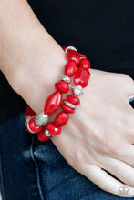 Load image into Gallery viewer, Beach Brunch Red Stretch  Bracelet Paparazzi Accessories