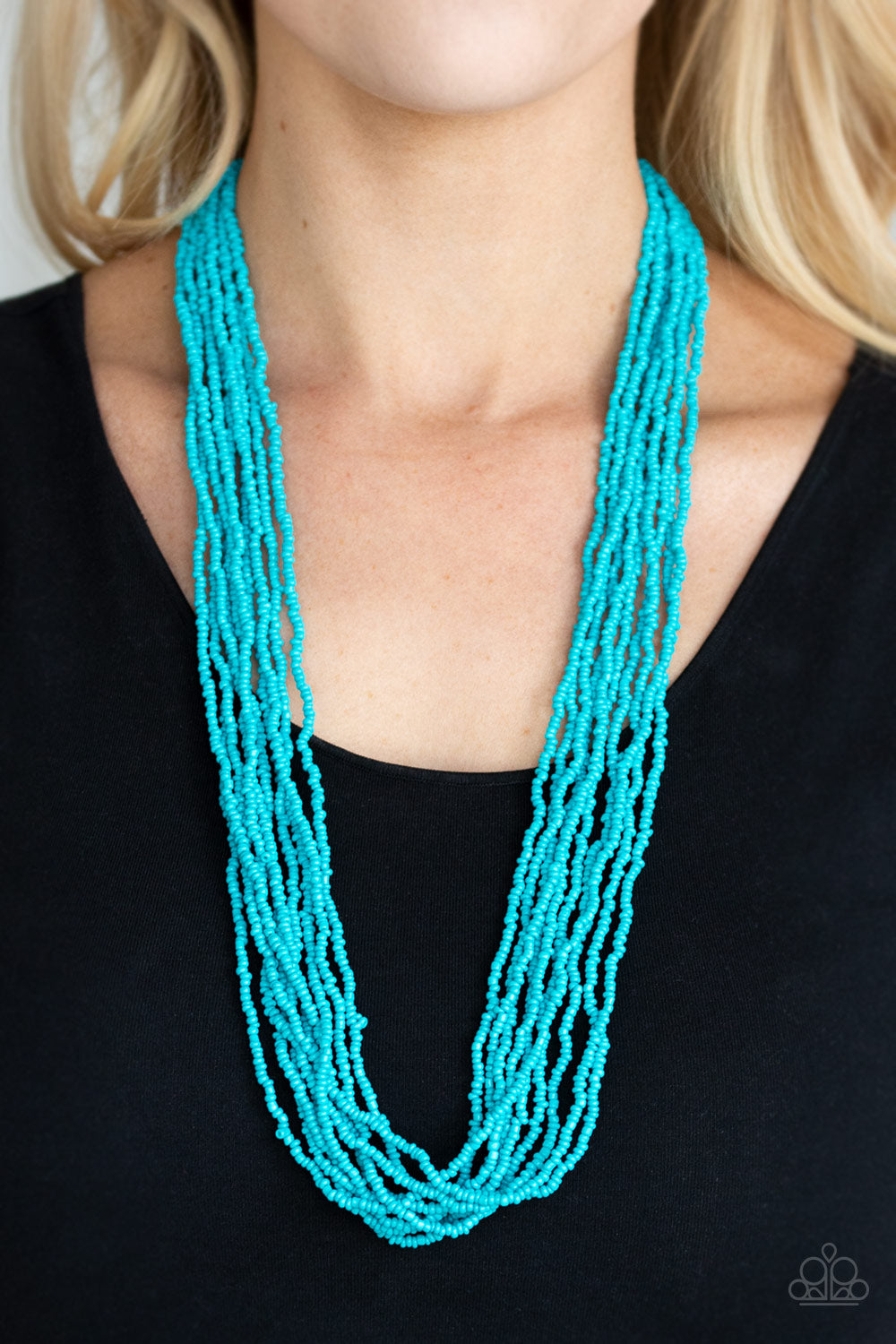 Congo Colada Blue Seed Bead Necklace Paparazzi Accessories