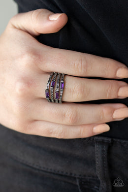 Royal Reflections Purple Gunmetal Ring Paparazzi Accessories