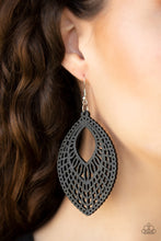 Load image into Gallery viewer, Coachella Gardens Black Wooden Earring Paparazzi Accessories