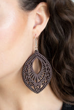 Load image into Gallery viewer, Coachella Gardens Brown Wooden Earring Paparazzi Accessories