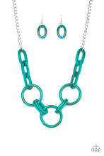 Load image into Gallery viewer, Turn Up The Heat Blue Acrylic Necklace Paparazzi Accessories