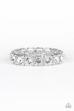 Load image into Gallery viewer, Blinged Out White Bracelet Paparazzi Accessories