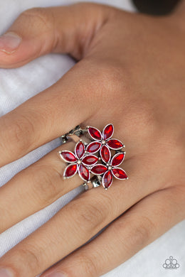 Gardenia Grandeur Red Ring Paparazzi Accessories