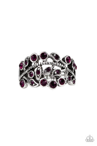 Dainty Back,purple,Skinny Back,Wide Back,Bling Swing - Purple Rhinestone Ring