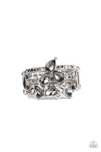 Load image into Gallery viewer, Blink Back Tiers Silver Rhinestone Ring Paparazzi Accessories