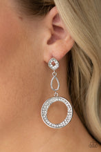 Load image into Gallery viewer, On The Glamour Scene White Rhinestone Post Earring Paparazzi Accessories