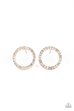 5th Avenue Angel Copper Rhinestone Post Earring Paparazzi Accessories