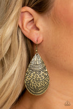 Load image into Gallery viewer, Safari Splash Brass Earring Paparazzi Accessories