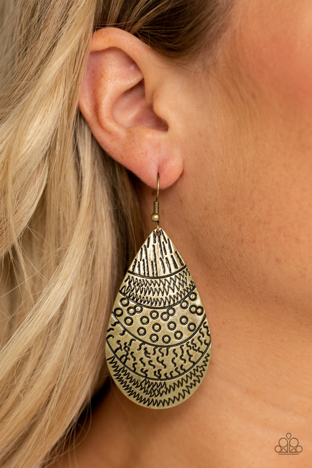 Safari Splash Brass Earring Paparazzi Accessories