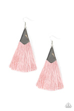 Load image into Gallery viewer, In Full Plume Pink Fringe Earrings Paparazzi Accessories