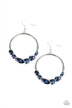 Load image into Gallery viewer, Legendary Luminescence Blue Rhinestone Earring Paparazzi Accessories