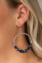 Load image into Gallery viewer, Legendary Luminescence Blue Rhinestone Earring Paparazzi Accessories