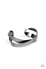 Load image into Gallery viewer, Haven&#39;t SHEEN Nothing Yet Black Gunmetal Cuff Bracelet Paparazzi Accessories