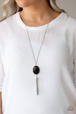 Tasseled Tranquility Black Cat's Eye Necklace Paparazzi Accessories