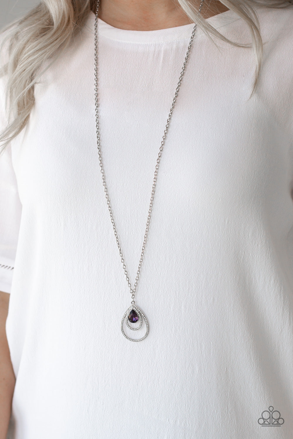 Teardrop Drama Purple Necklace Paparazzi Accessories