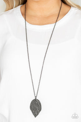 Natural Re-Leaf Black Gunmetal Necklace Paparazzi Accessories