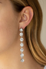 Load image into Gallery viewer, Dazzling Debonair White Earrings Paparazzi Accessories