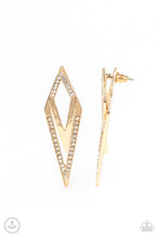 Load image into Gallery viewer, Point-BANK Gold Jacket Earring Paparazzi Accessories