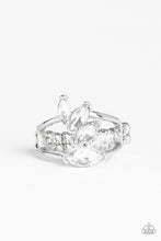 Load image into Gallery viewer, Rhinestone Stunner White Ring Paparazzi Accessories