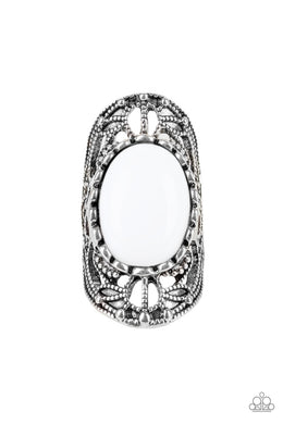 Drama Dream - White Ring Paparazzi Accessories