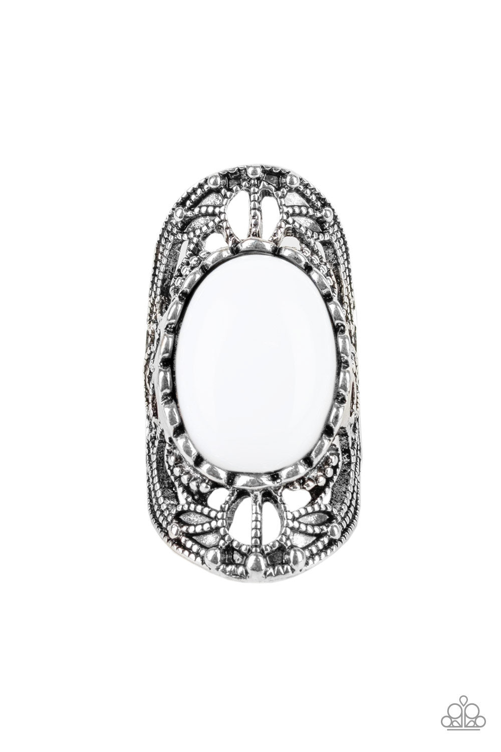Drama Dream - White Ring Paparazzi Accessories
